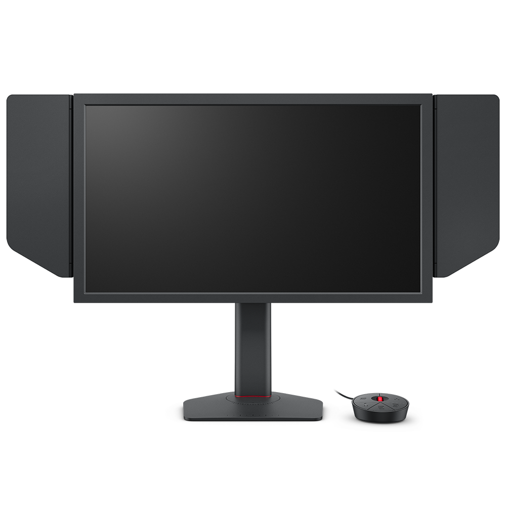 BenQ ZOWIE XL2586X+の正面と背面を確認できるメーカー公式画像。