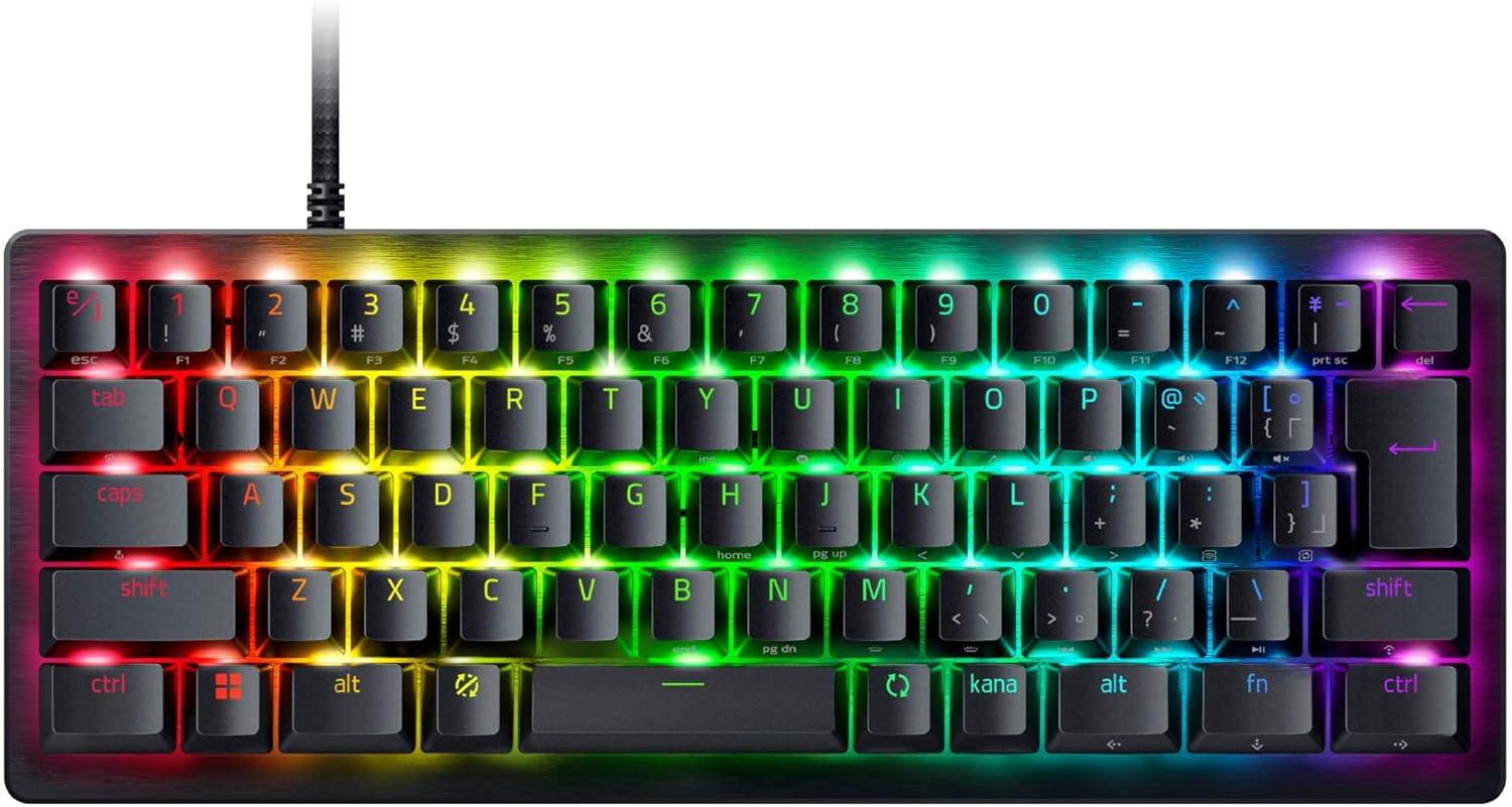 日本語配列のRazer Huntsman V3 Pro Miniを真上から確認できるAmazon商品画像。