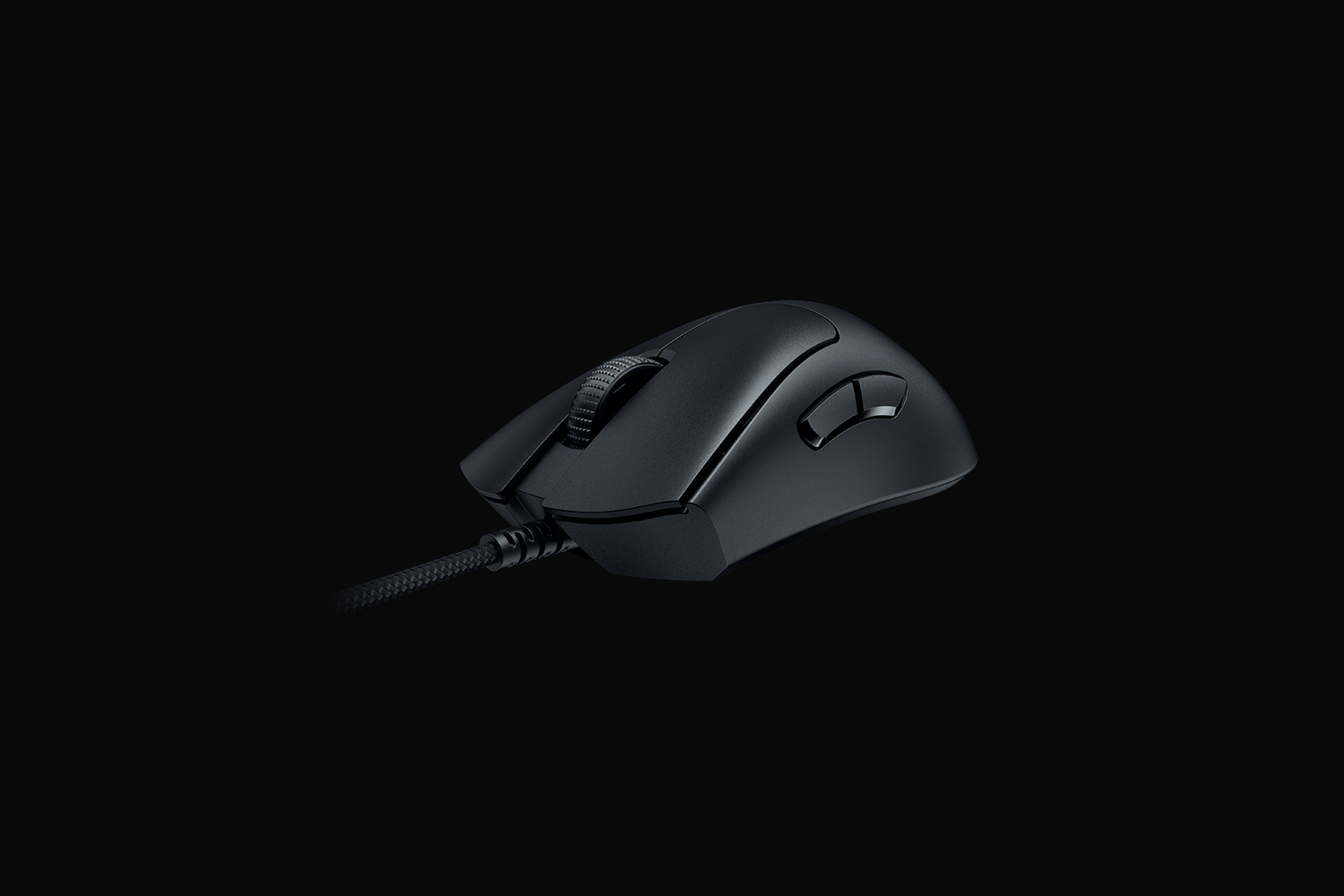 Razer DeathAdder V3 有線の左右側面と背面の高さを並べて見せた公式画像